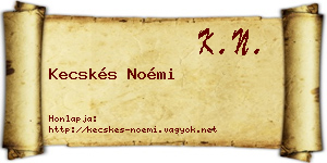 Kecskés Noémi névjegykártya